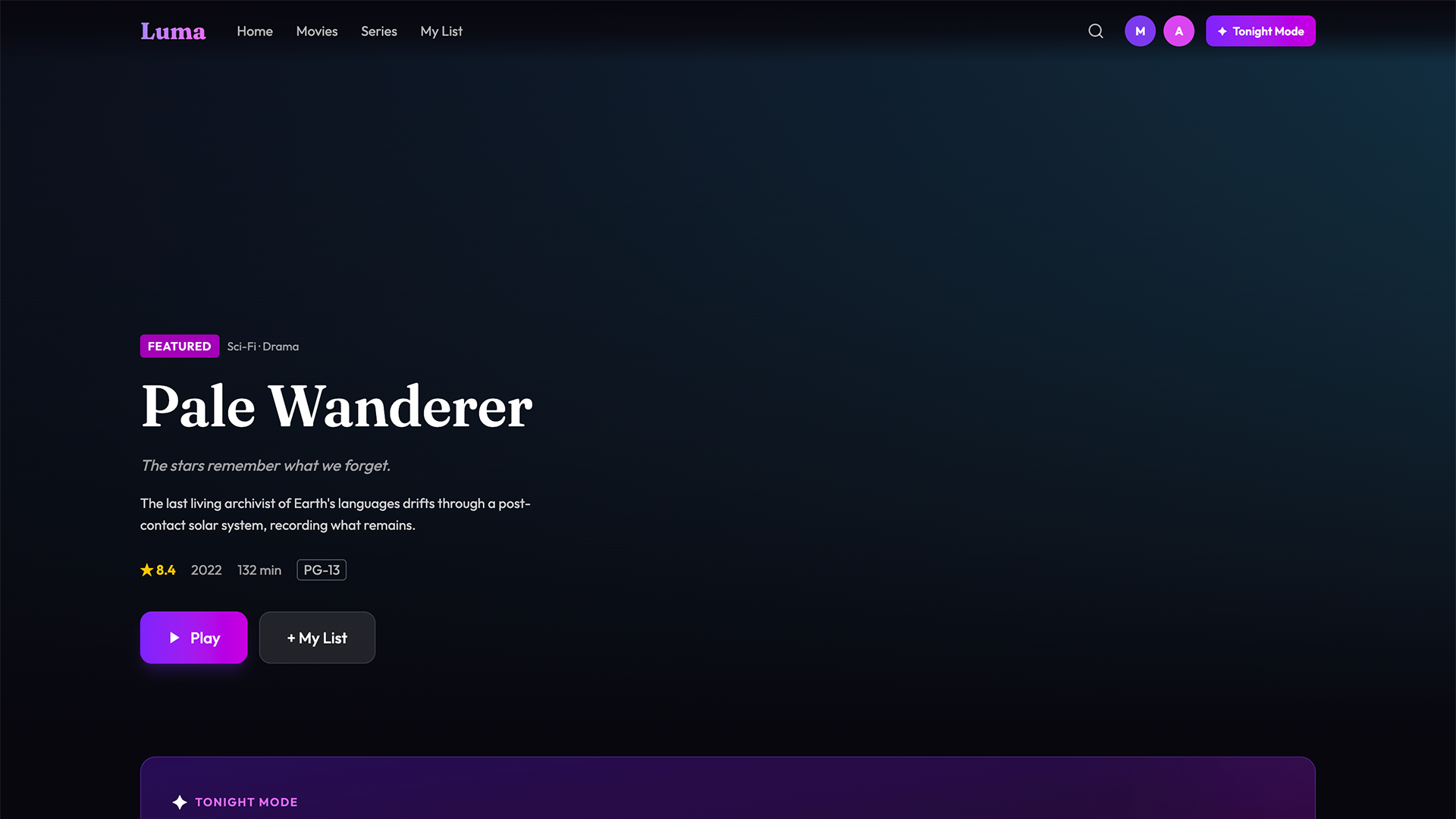 Product designer AI prototype for an explainable movie recommendation experience.